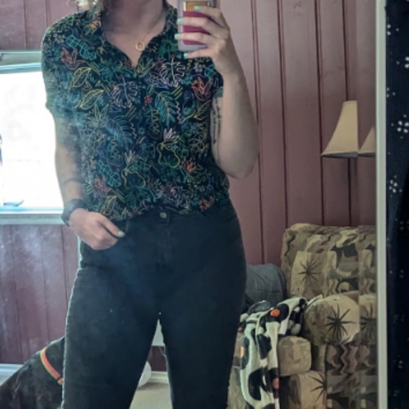 Neon Tropical Button Up - Picture 5 of 6